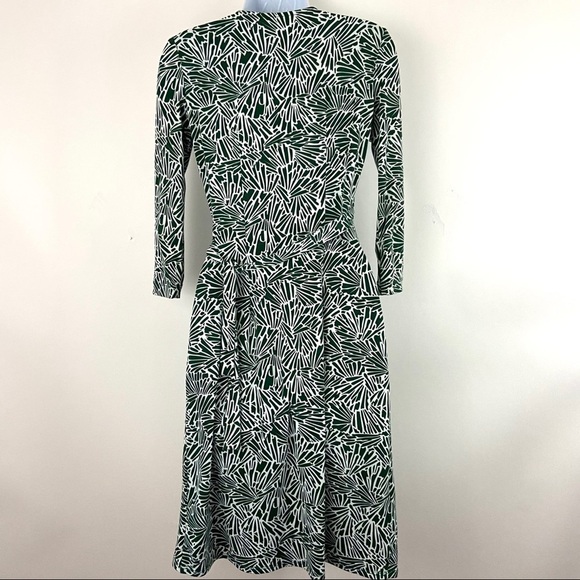 BCBGMaxAzria Green White Print Wrap Dress XS - Picture 8 of 12